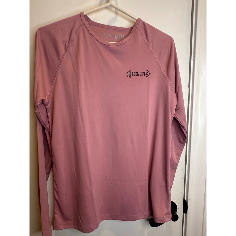Reel Life Womens UV Sun Protection Long Sleeve Shirt Purple Graphic Medium 0509